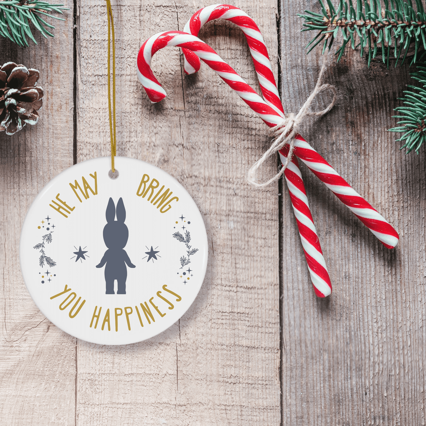 He May Bring You Happiness - Bunny Sonny Angel Ornament