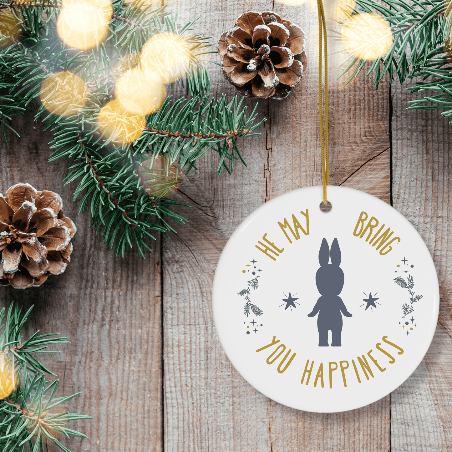 He May Bring You Happiness - Bunny Sonny Angel Ornament