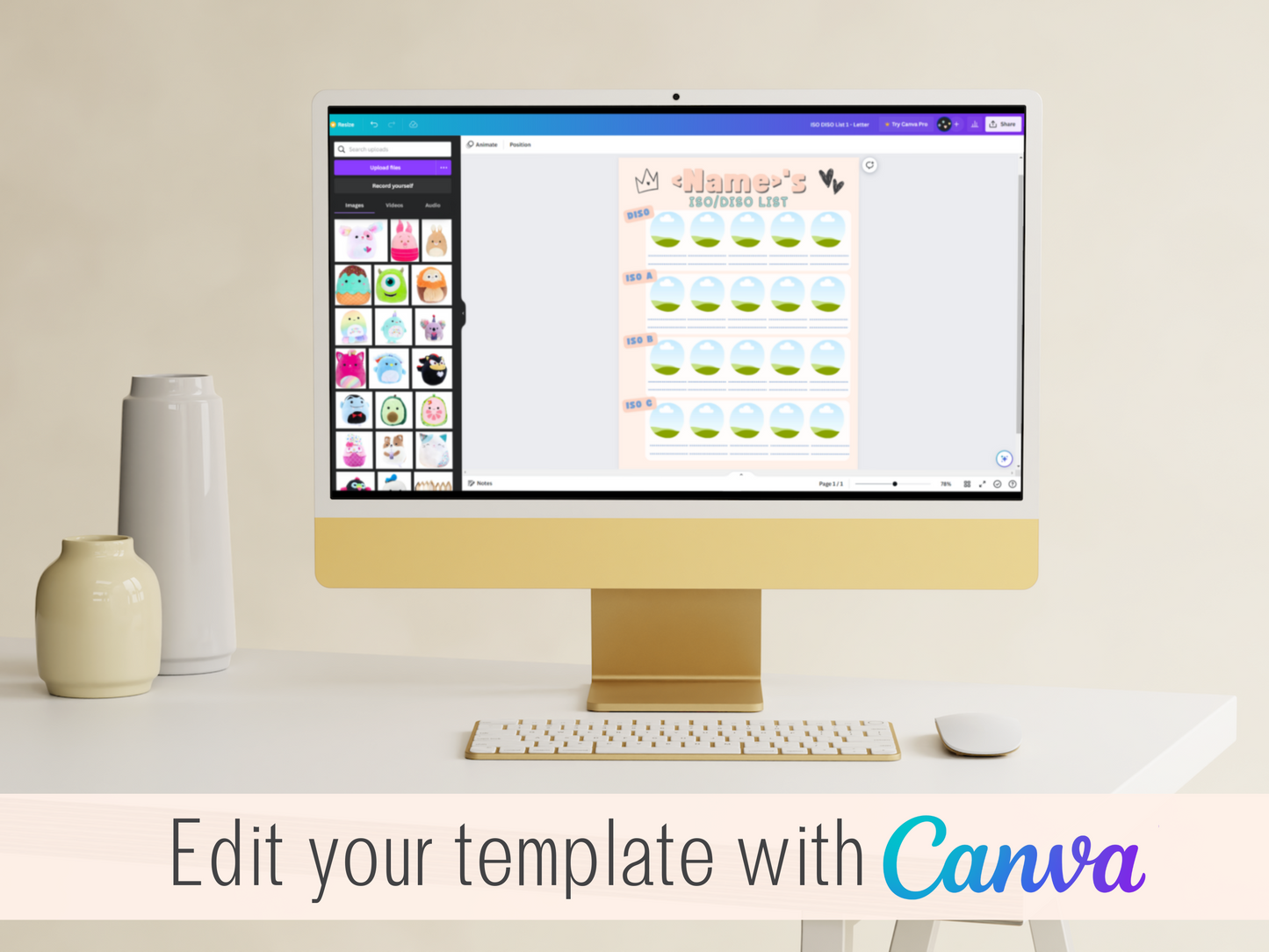 ISO List Template - Pink