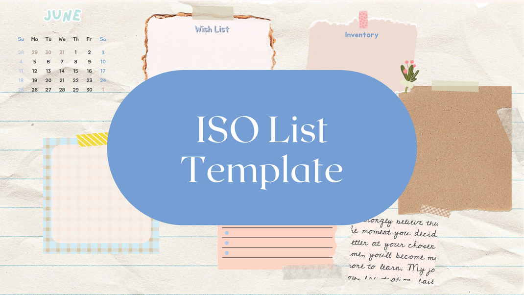 ISO List Templates – Lovely Little House