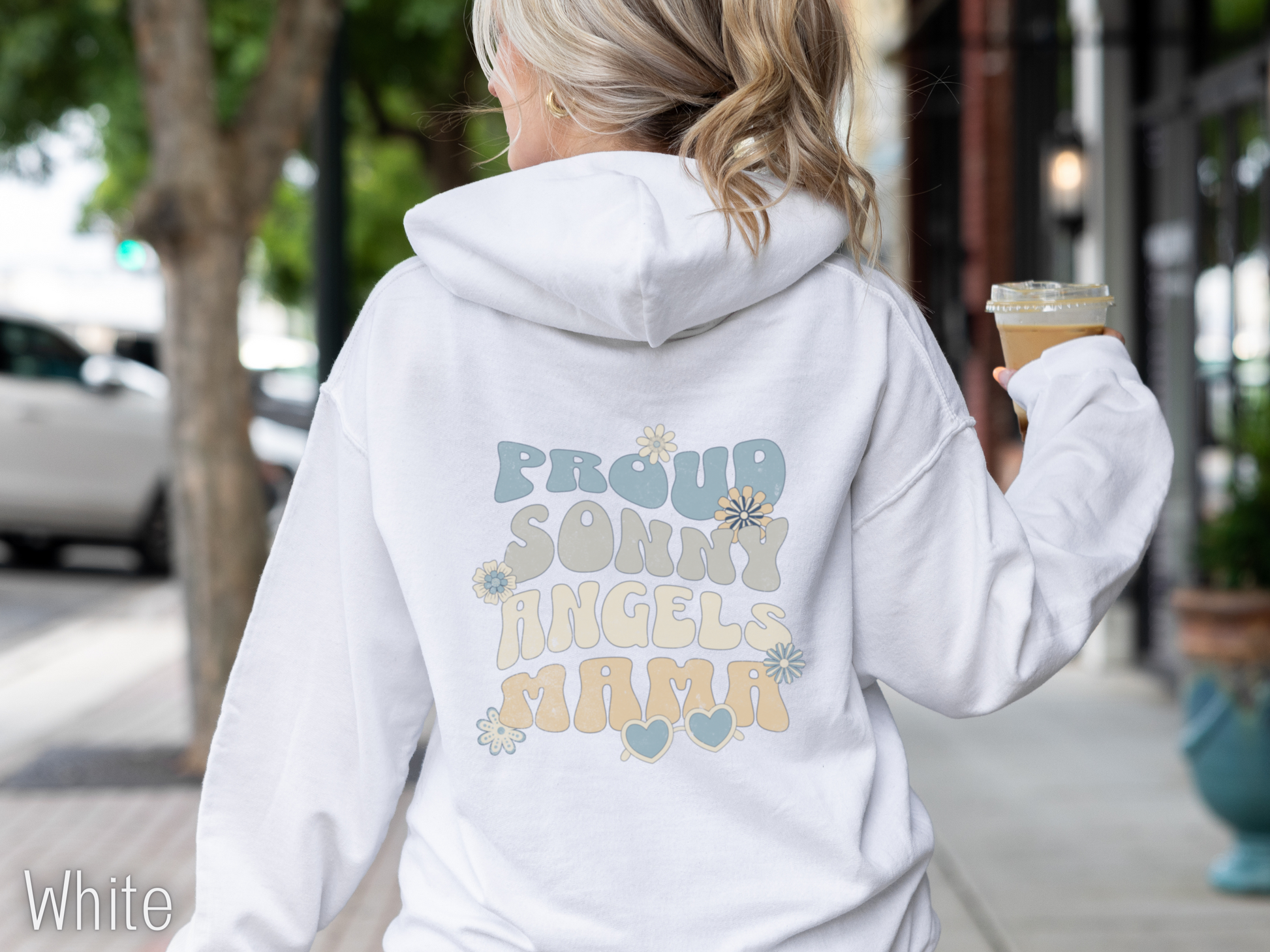 Proud Sonny Angel Mama white Hoodie - back print