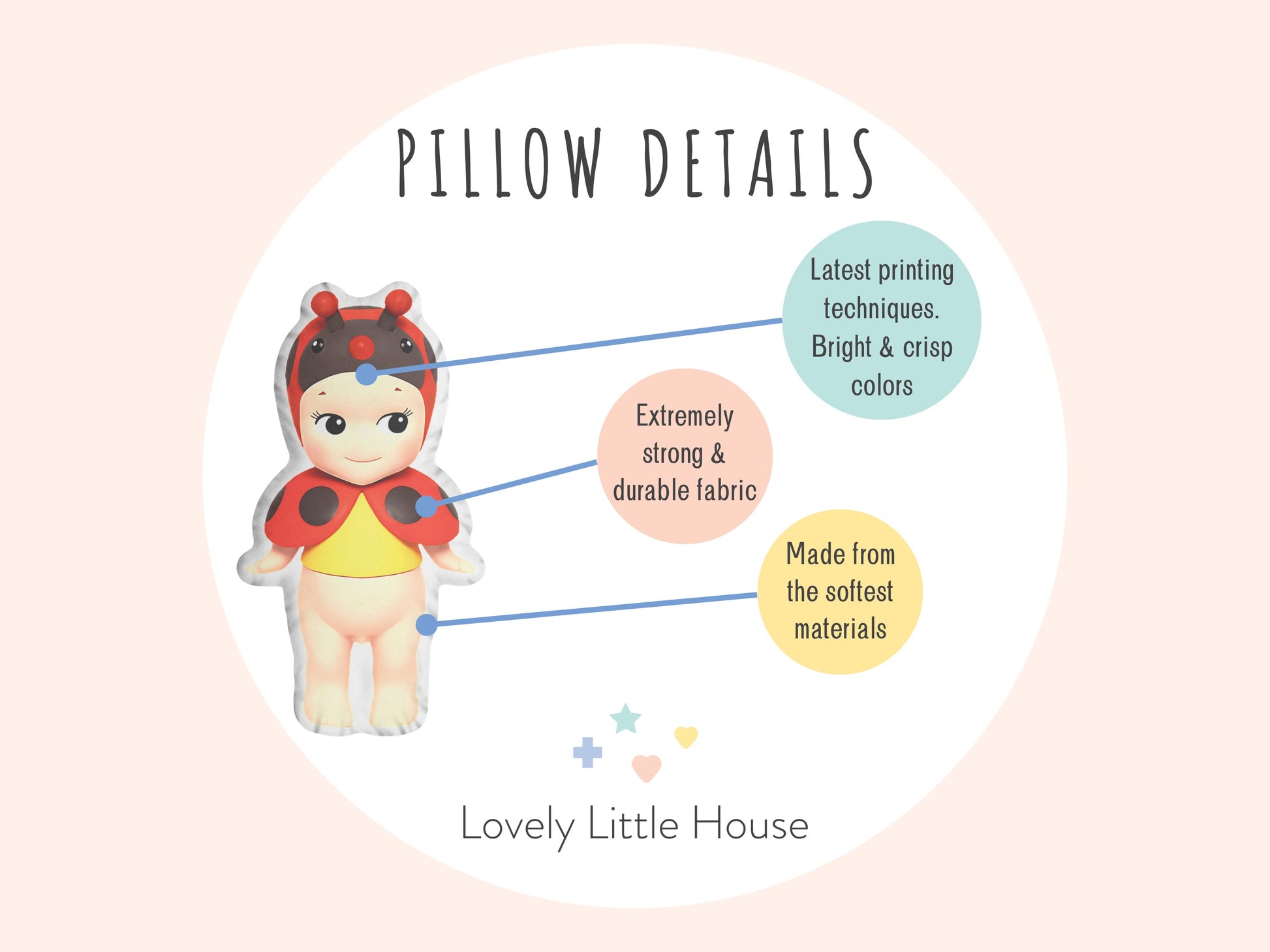 Ladybug Sonny Angel pillow