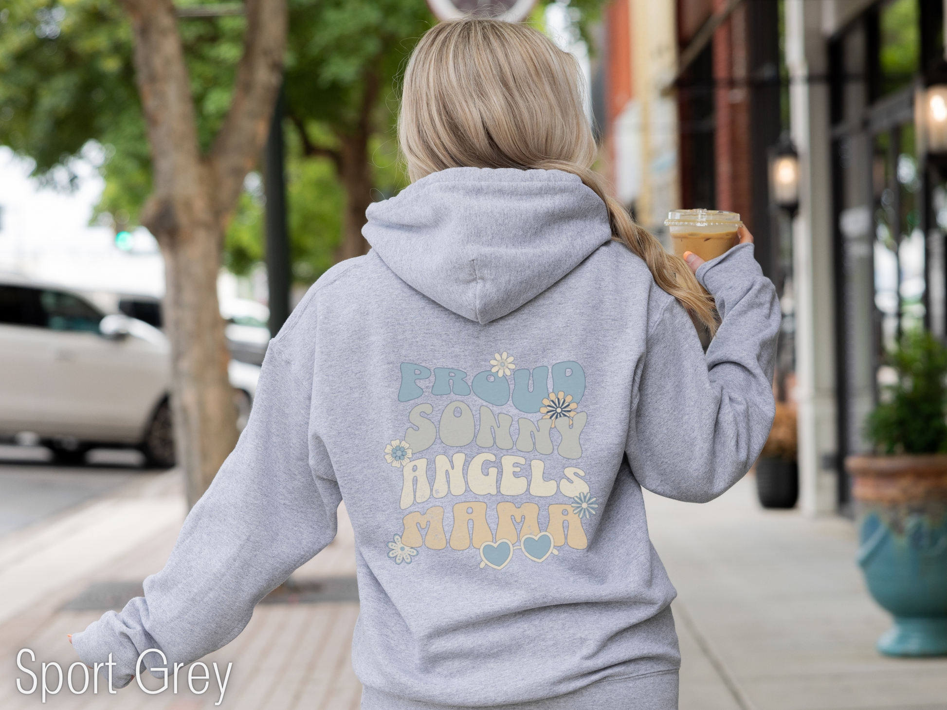 Proud Sonny Angel Mama sport grey Hoodie - back print