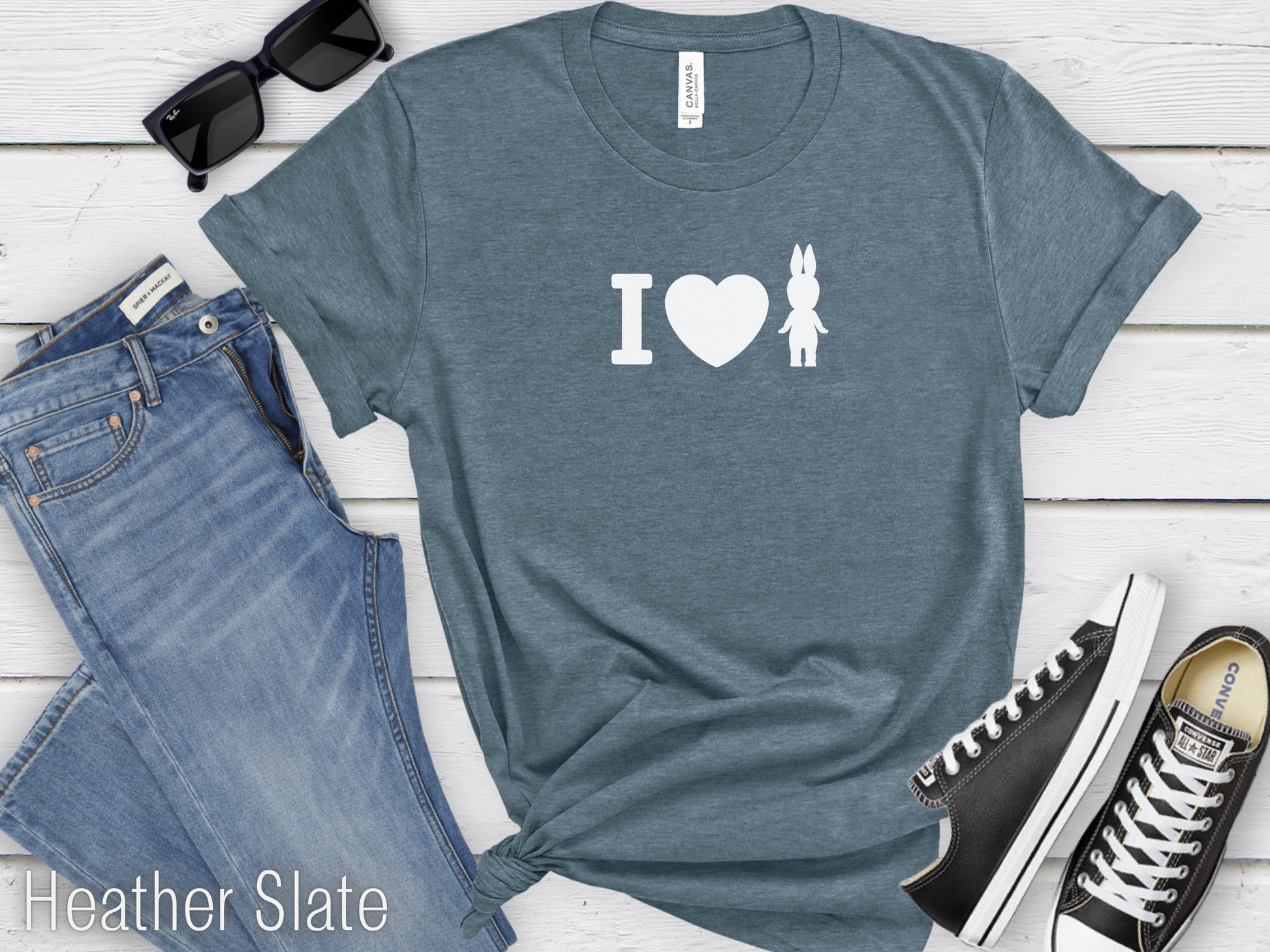 I Love Sonny Angel heather slate T-shirt