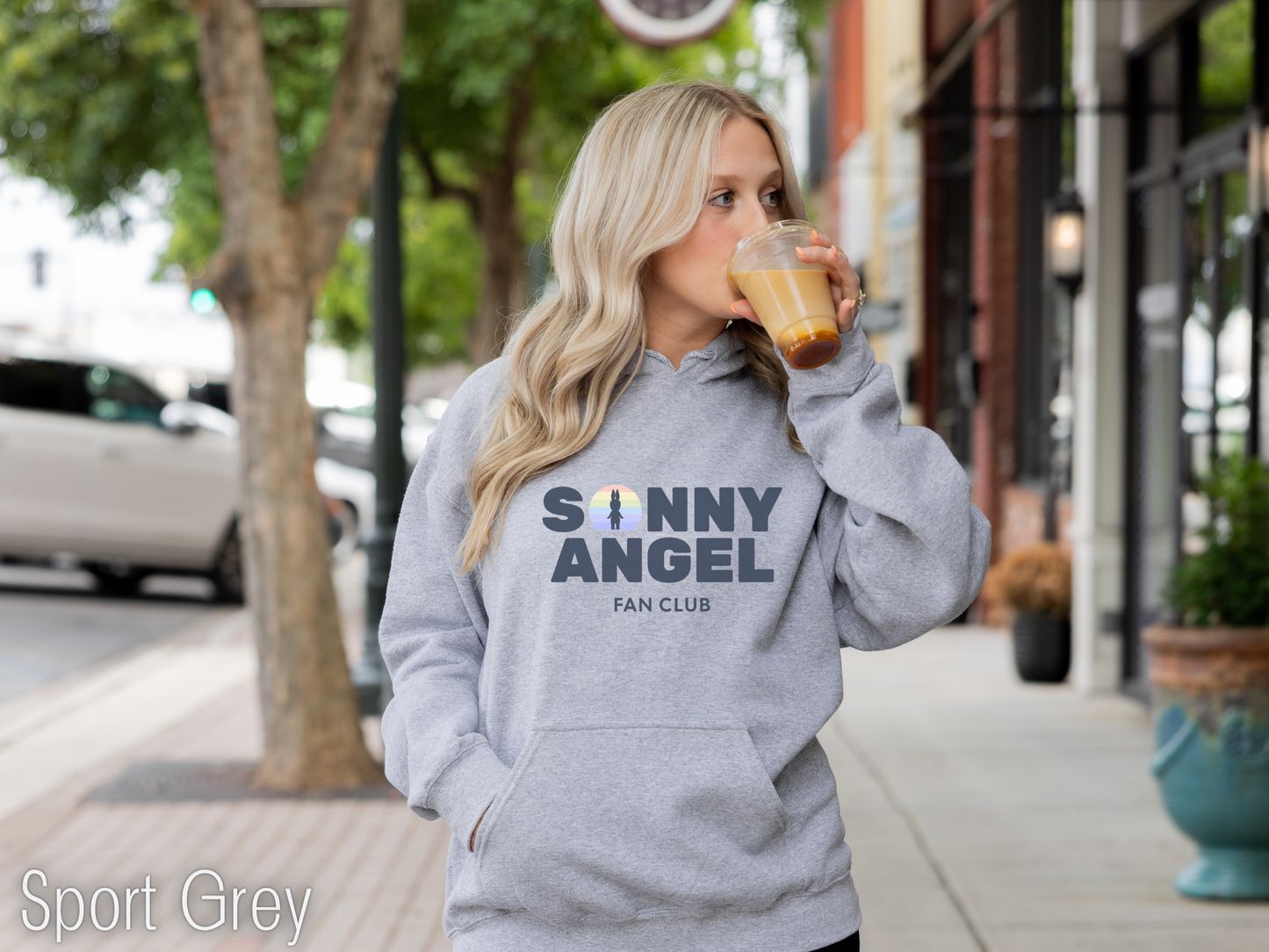 Sonny Angel Fan Club sport grey Hoodie - front print