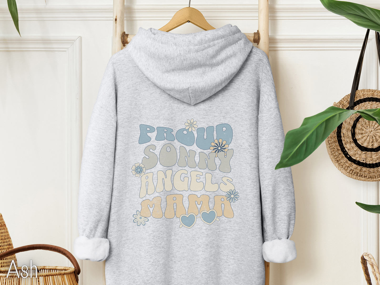 Proud Sonny Angel Mama ash Hoodie - back print