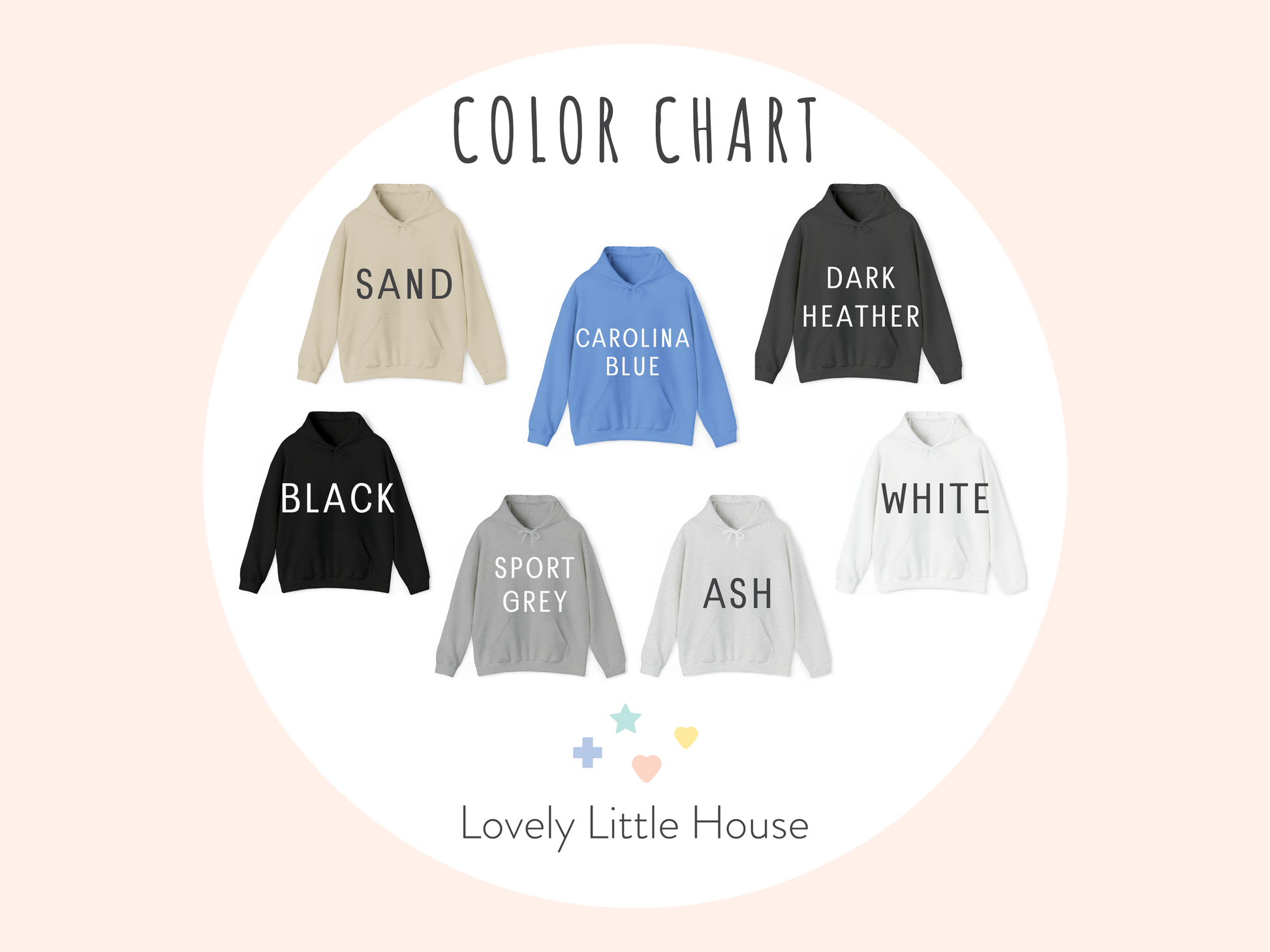 Hoodies color chart