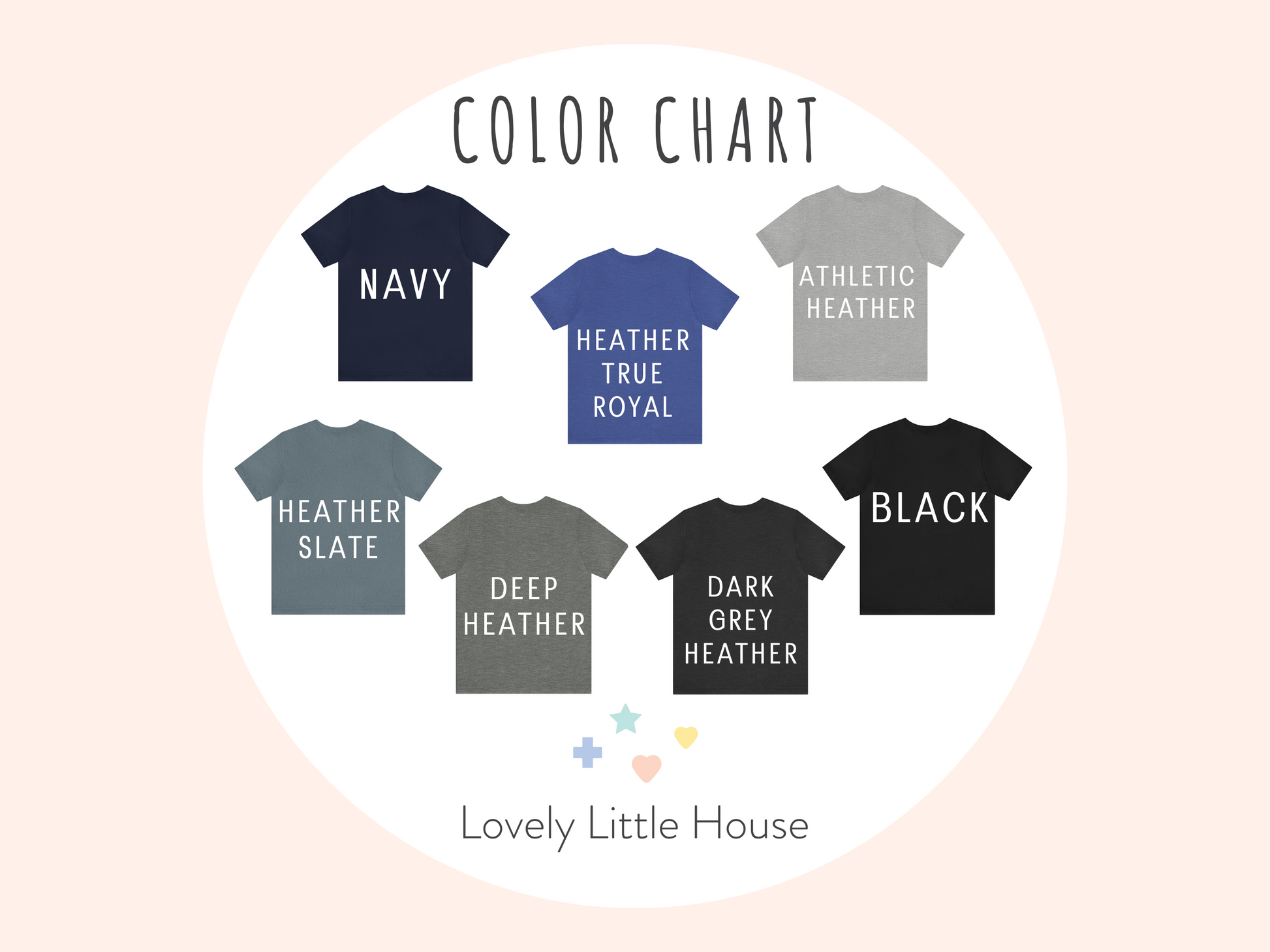 T-shirts Color Chart