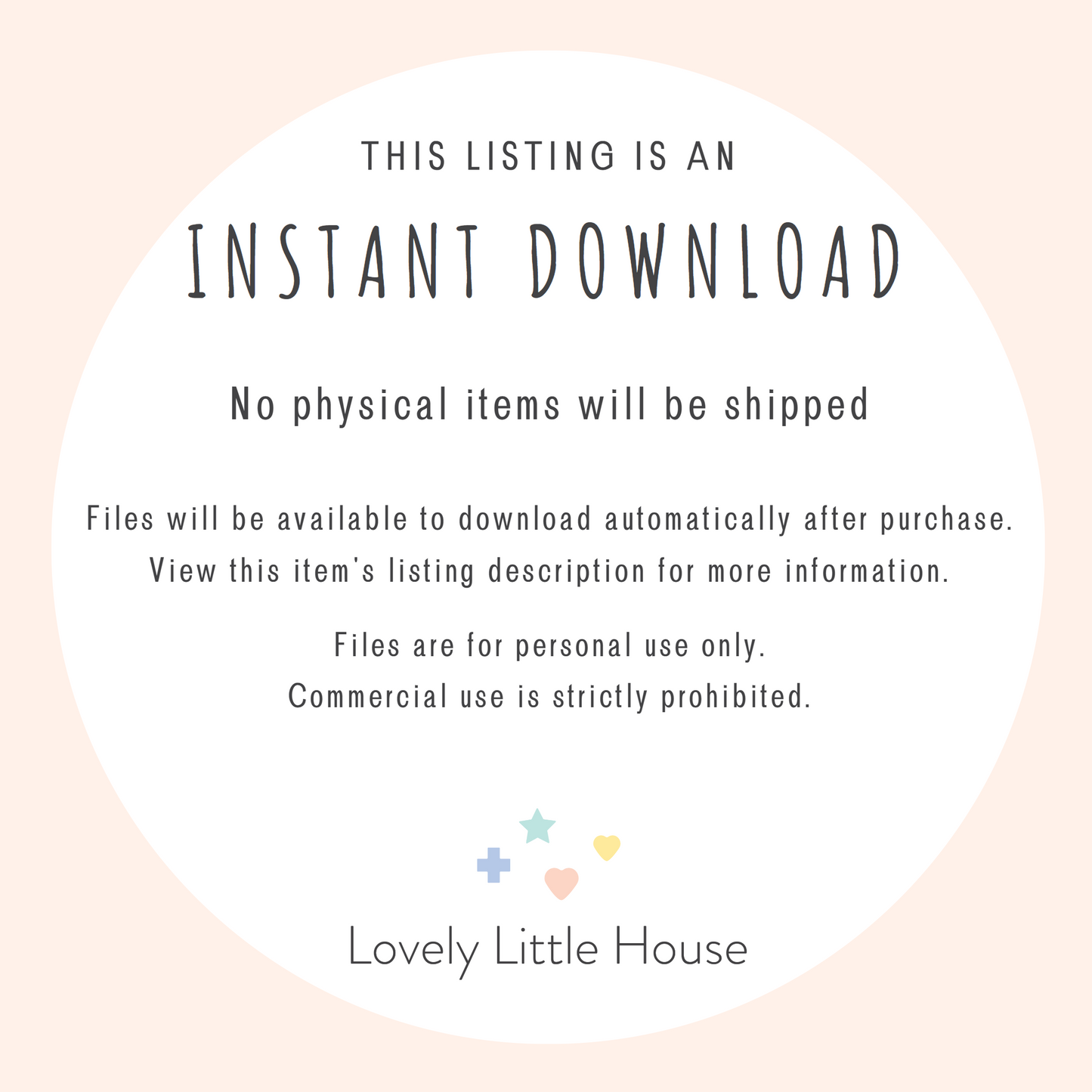 Instant download notice