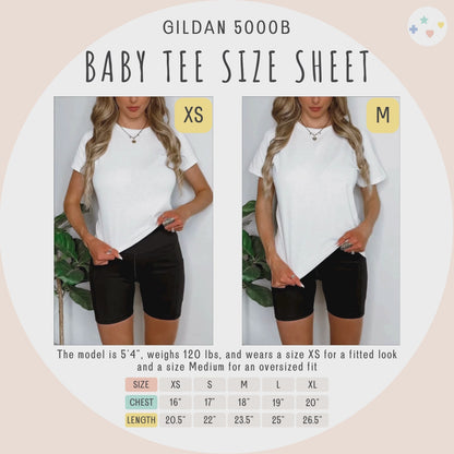 Baby tee's size sheet video.
