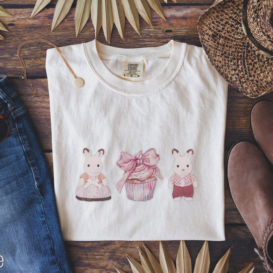 Video of all Bunnies and cupcake tshirt colors.