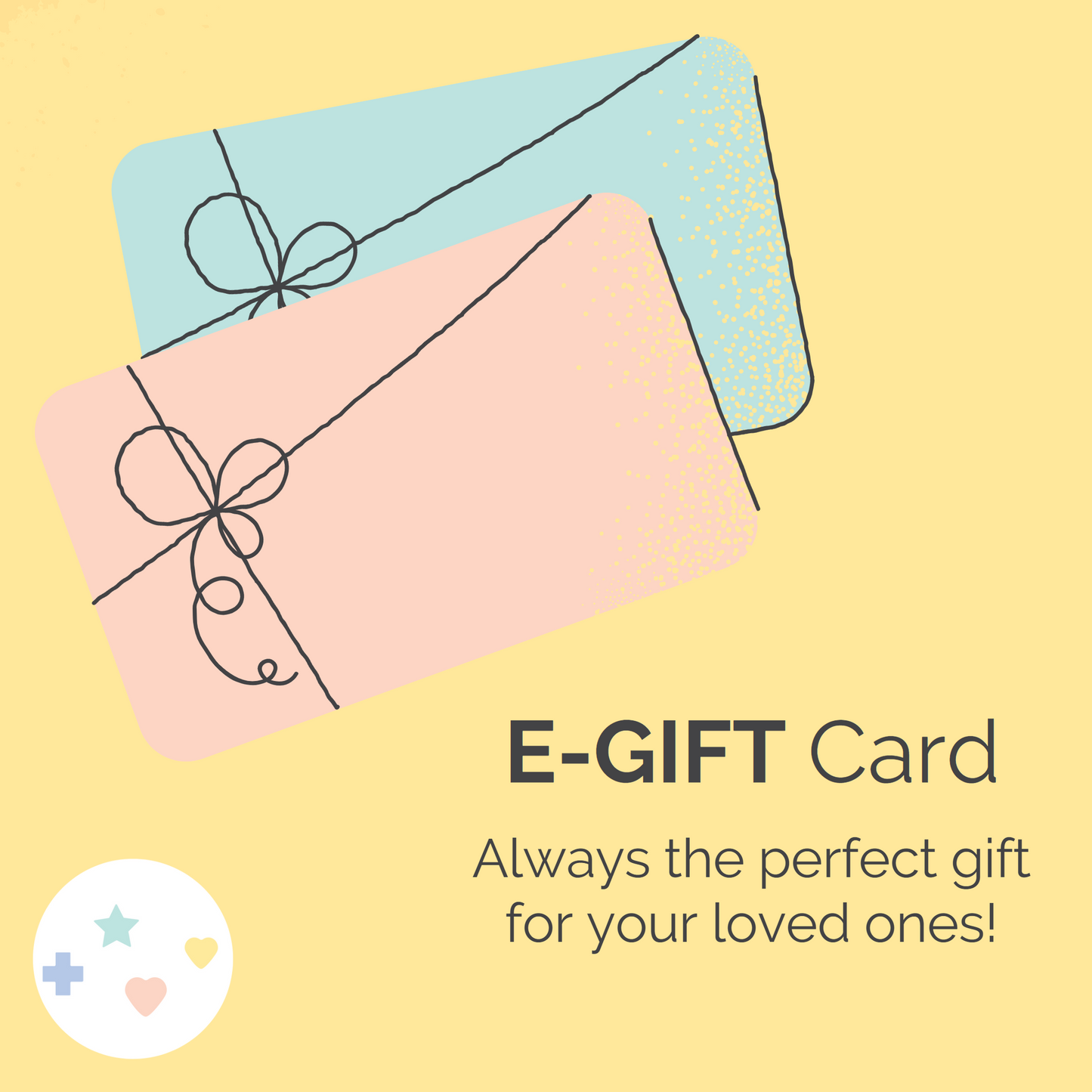 2 Gift cards in pastel colors