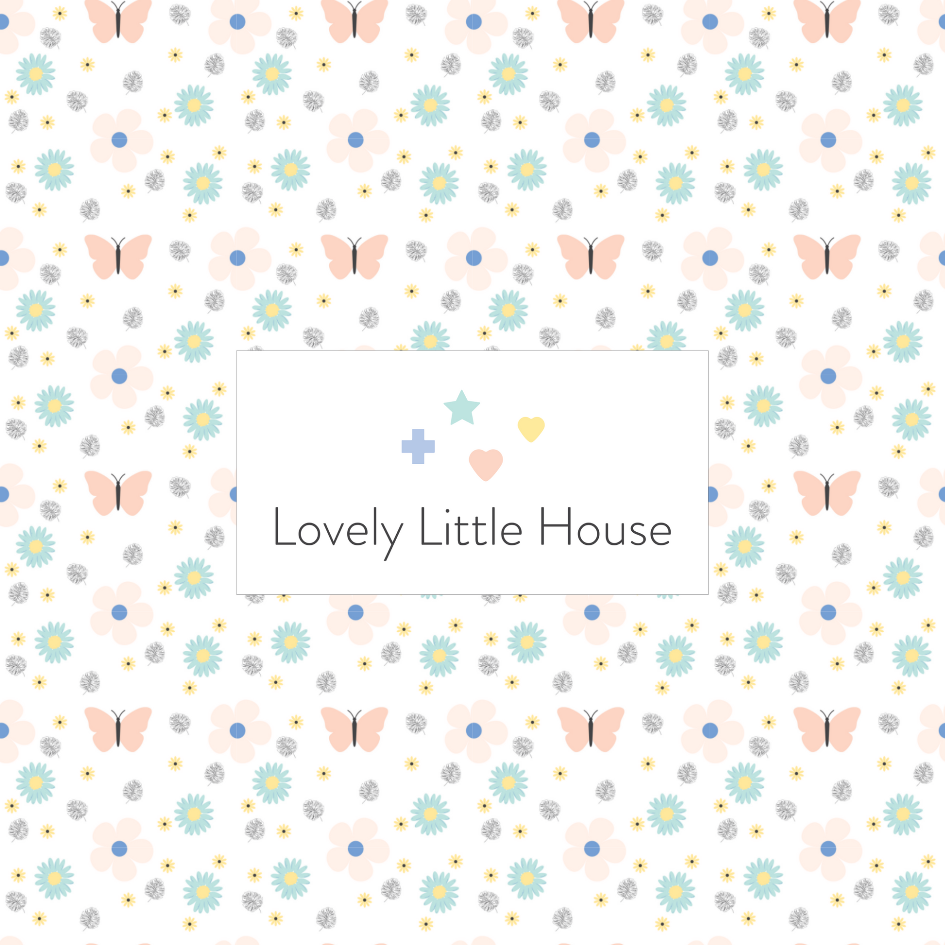 cute pink butterflies and delightful blue daisies