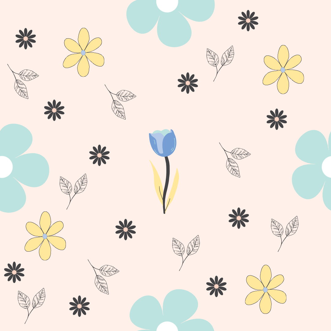 A closeup on a dollhouse wallpaper pattern of flowers in Boho style