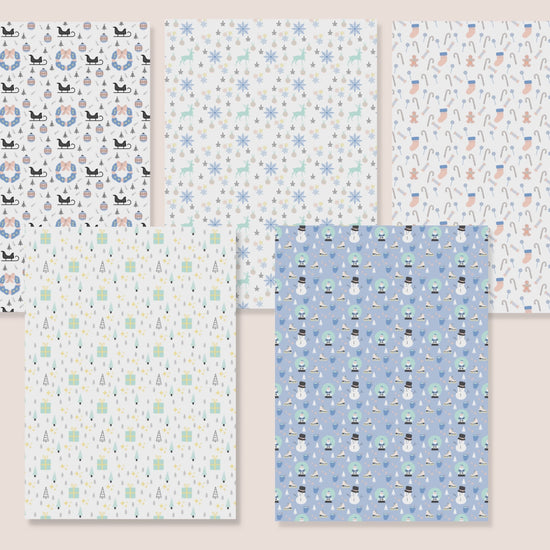 A short video displaying the 5 Christmas dollhouse wallpaper patterns