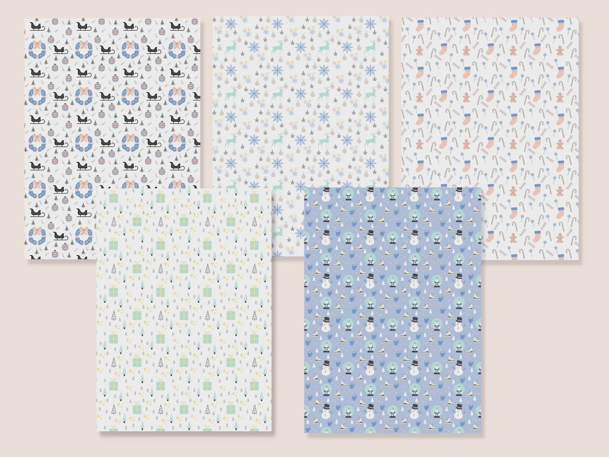A short video displaying the 5 Christmas dollhouse wallpaper patterns